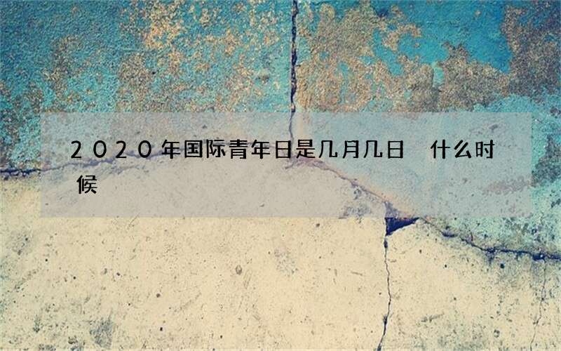 2020年国际青年日是几月几日 什么时候